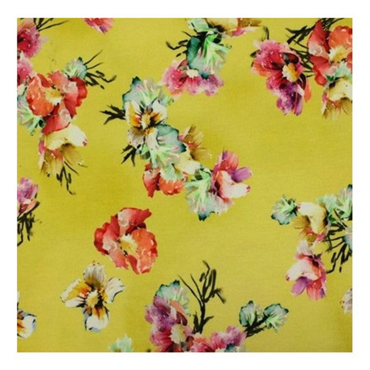 Bomuldsjersey Print Stof 150cm 006 Blomster - 50cm