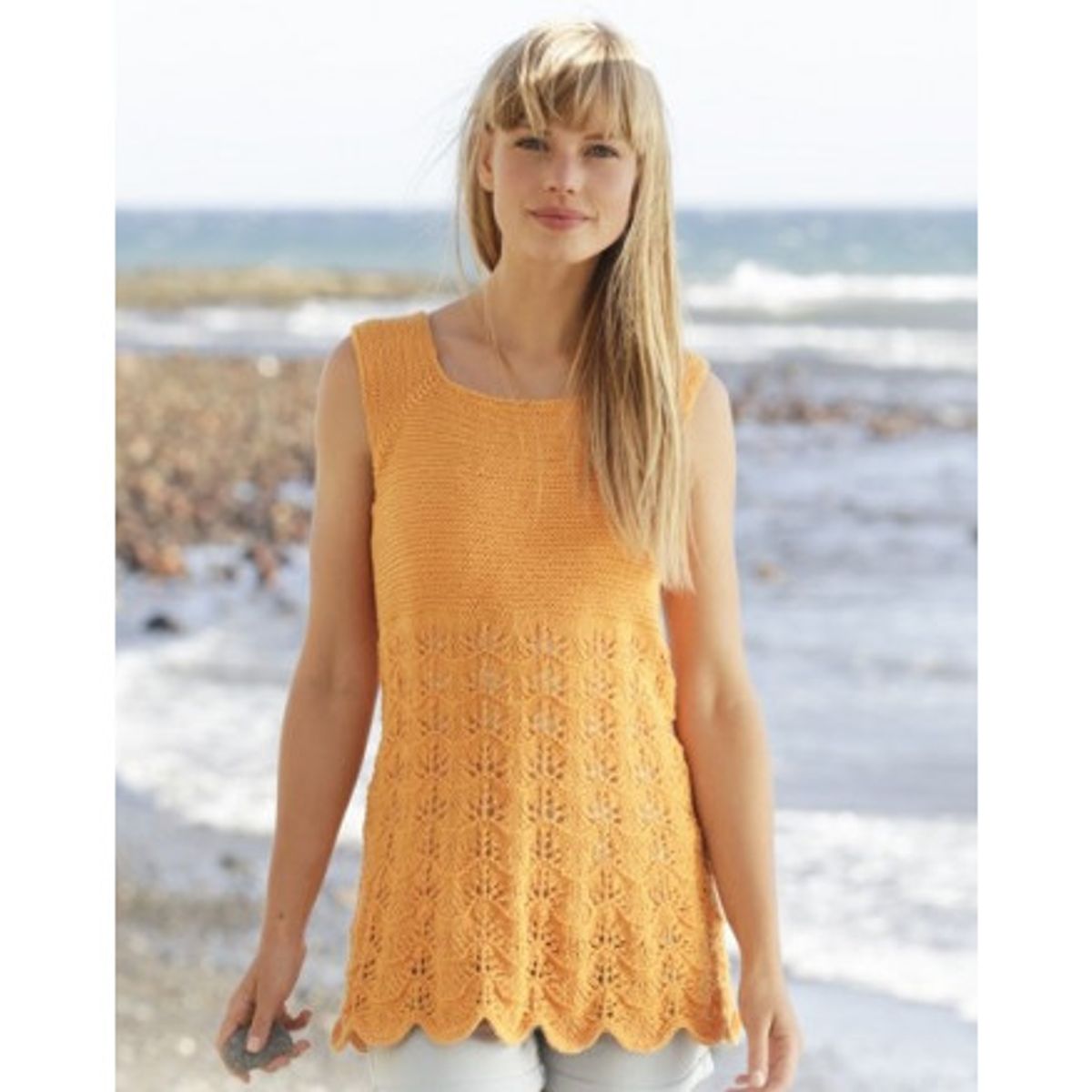 Sunkissed by DROPS Design - Top Strikkeopskrift str. S - XXXL - XX-Large