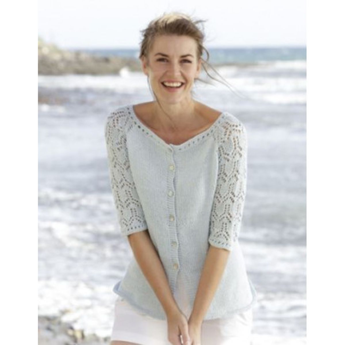 Sea Nymph Cardigan by DROPS Design - Jakke Strikkeopskrift str. S - XX - XX-Large