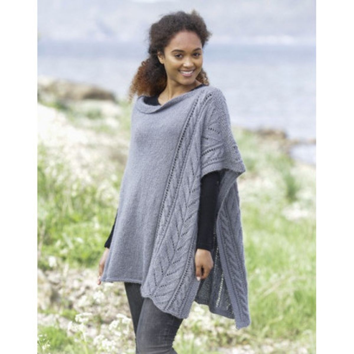 Cloudy Day by DROPS Design - Poncho Strikkeopskrift str. S/M - XXXL - XX-Large