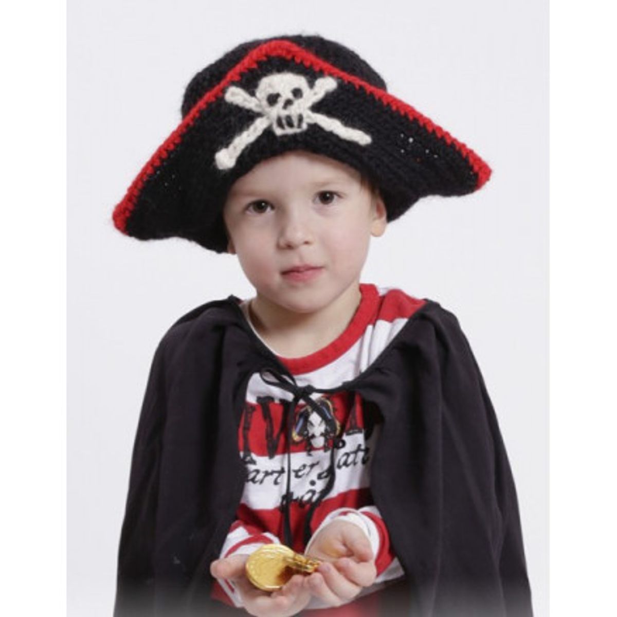 Ahoy! by DROPS Design - Sørøverhue Hækleopskrift str. 1/2 år - 9/10 år - 5/6 år