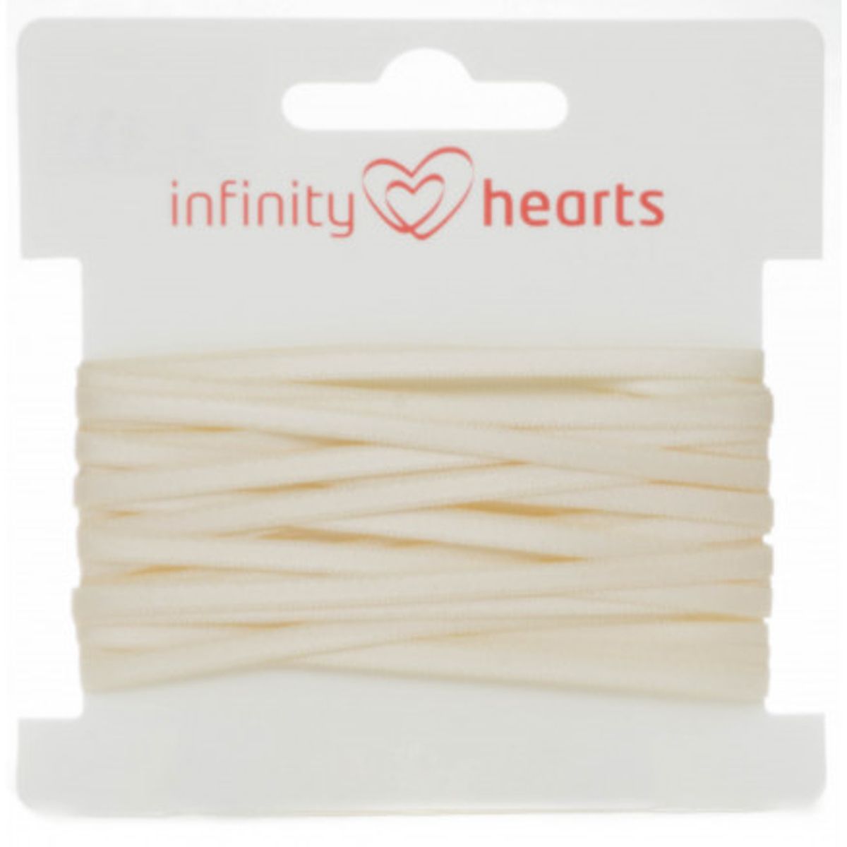 Infinity Hearts Satinbånd Dobbeltsidet 3mm 810 Natur - 5m