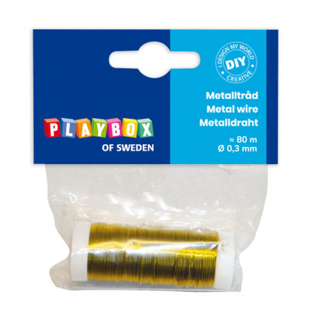 Playbox Metaltråd/Metalwire Guld 0,3mm 80m