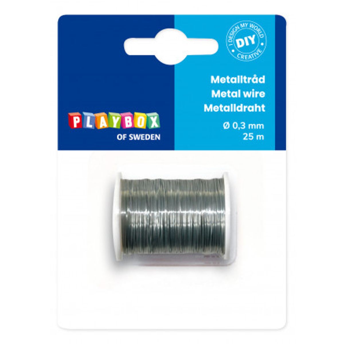 Playbox Metaltråd/Metalwire Sølv 0,3mm 25m