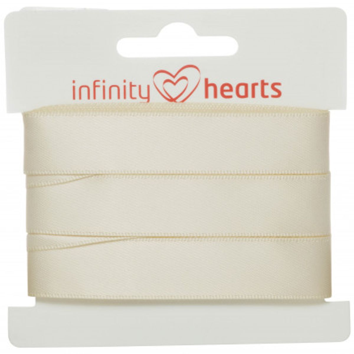 Infinity Hearts Satinbånd Dobbeltsidet 15mm 810 Natur - 5m