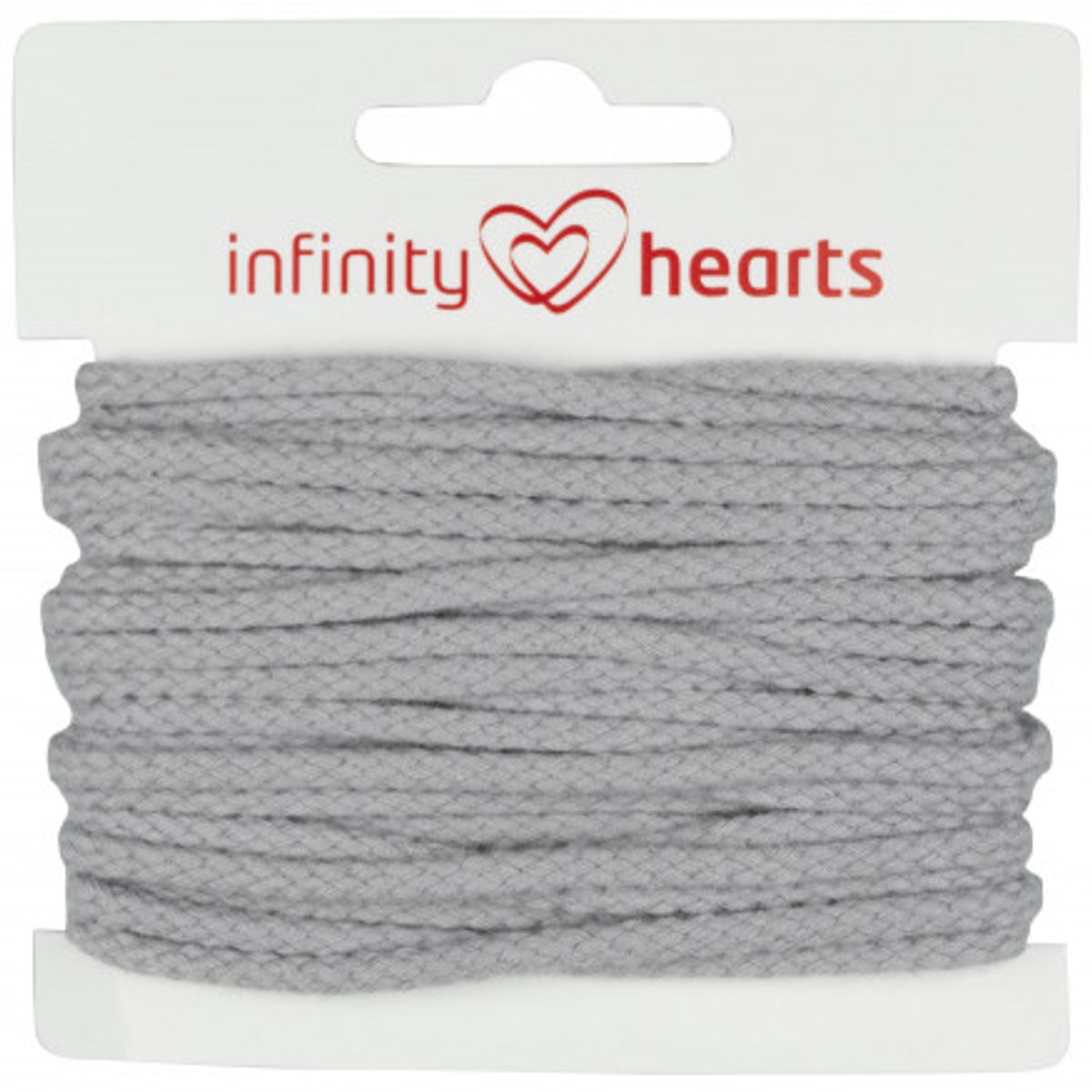 Infinity Hearts Anoraksnor Bomuld rund 3mm 920 Lys Grå - 5m