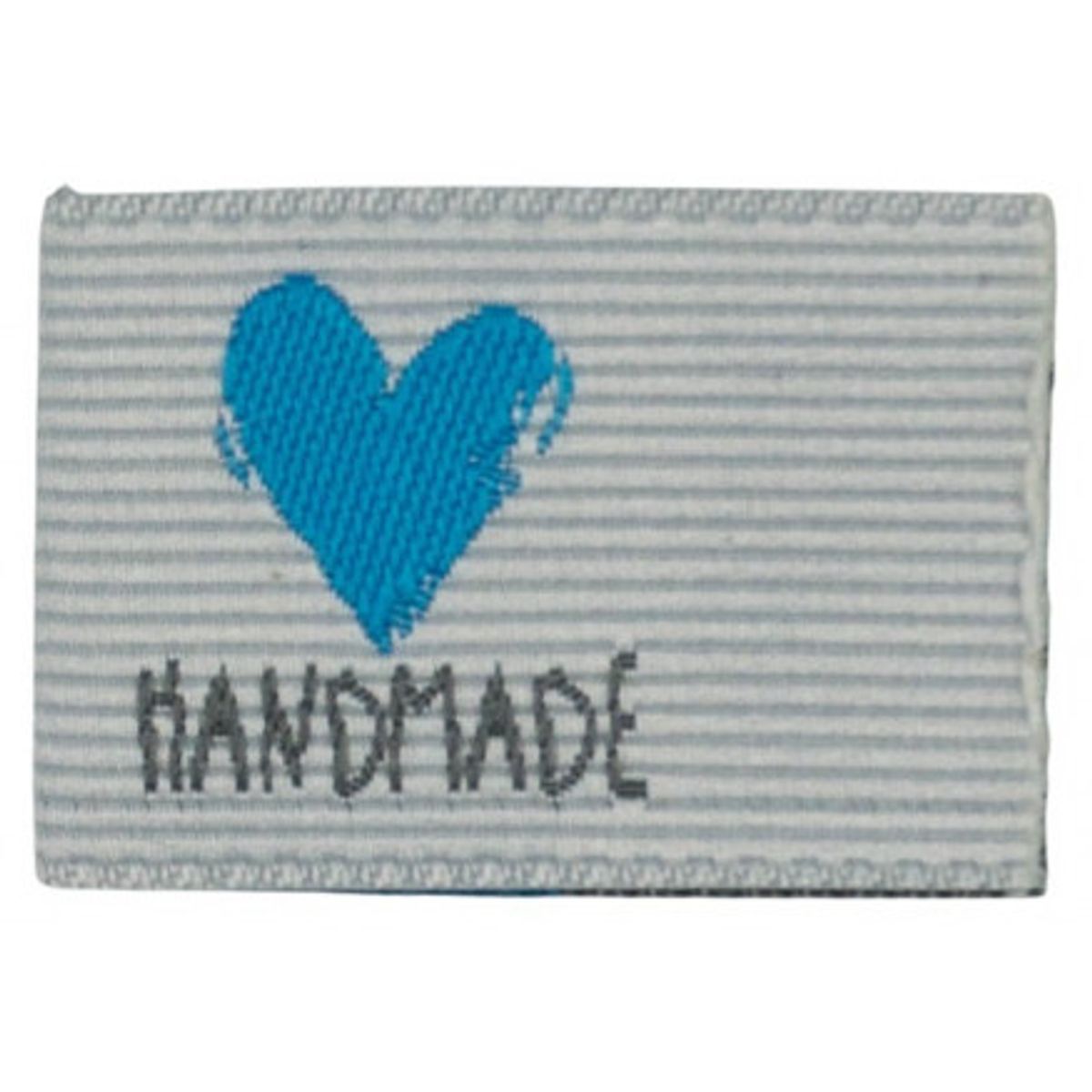 Label Handmade Hvid med Blå - 1 stk