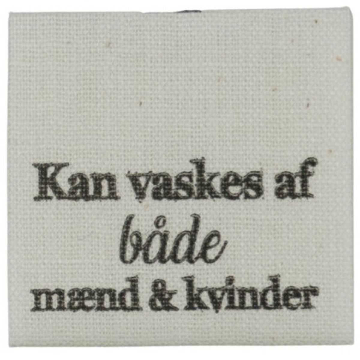 Label "Kan vaskes af både mænd og kvinder" Hvid -1 stk