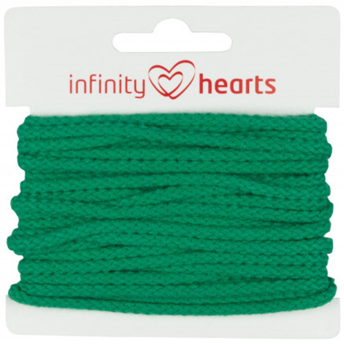 Infinity Hearts Anoraksnor Bomuld rund 3mm 720 Lys Grøn - 5m