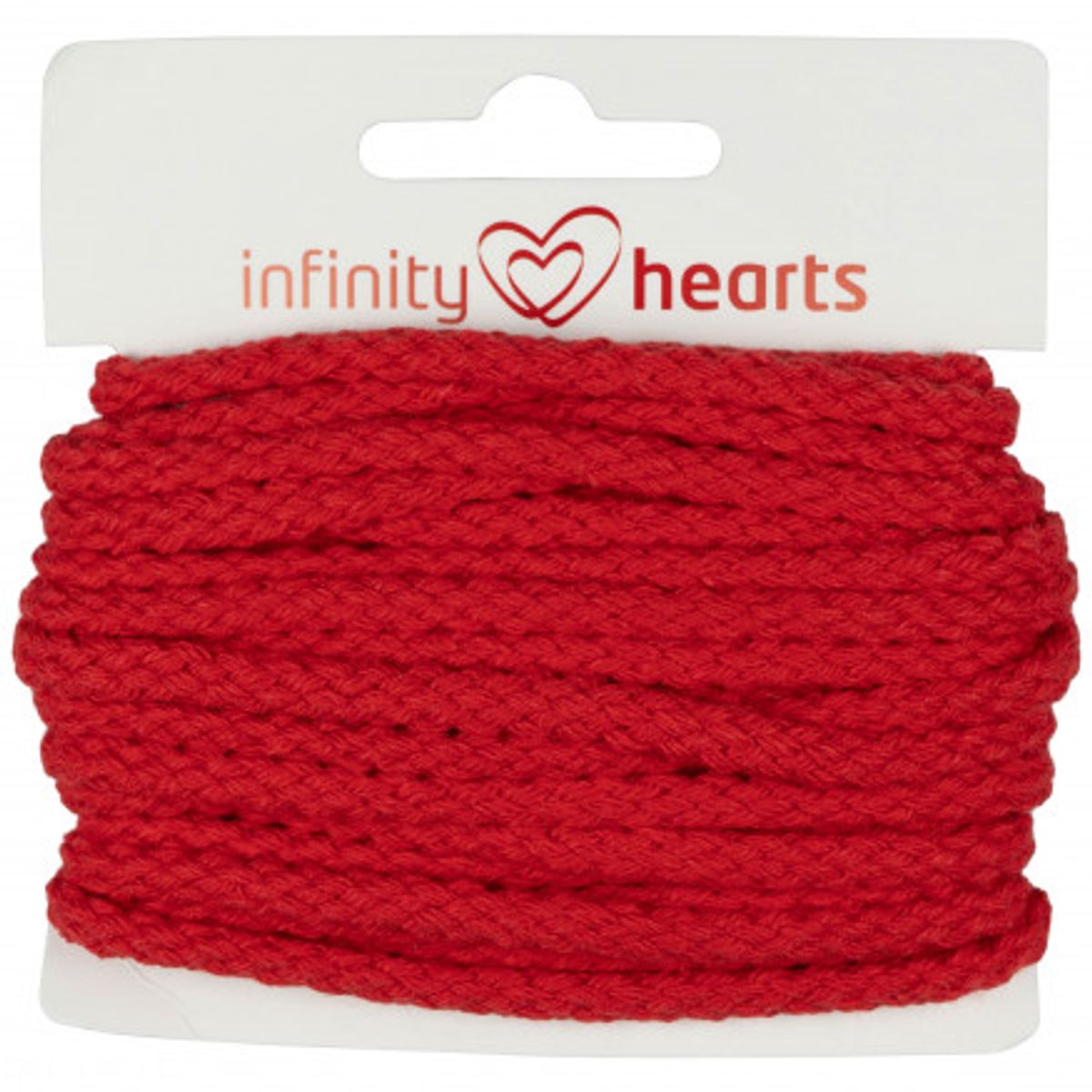 Infinity Hearts Anoraksnor Bomuld rund 5mm 550 Rød - 5m