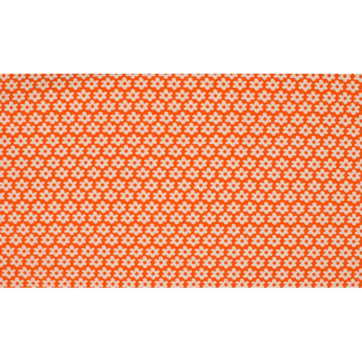 Minimals Bomuldspoplin Stof Print 33 Flower Orange 145cm - 50cm