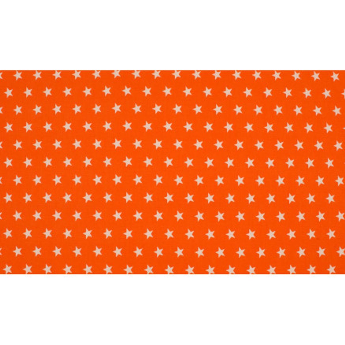 Minimals Bomuldspoplin Stof Print 133 Star Orange 145cm - 50cm