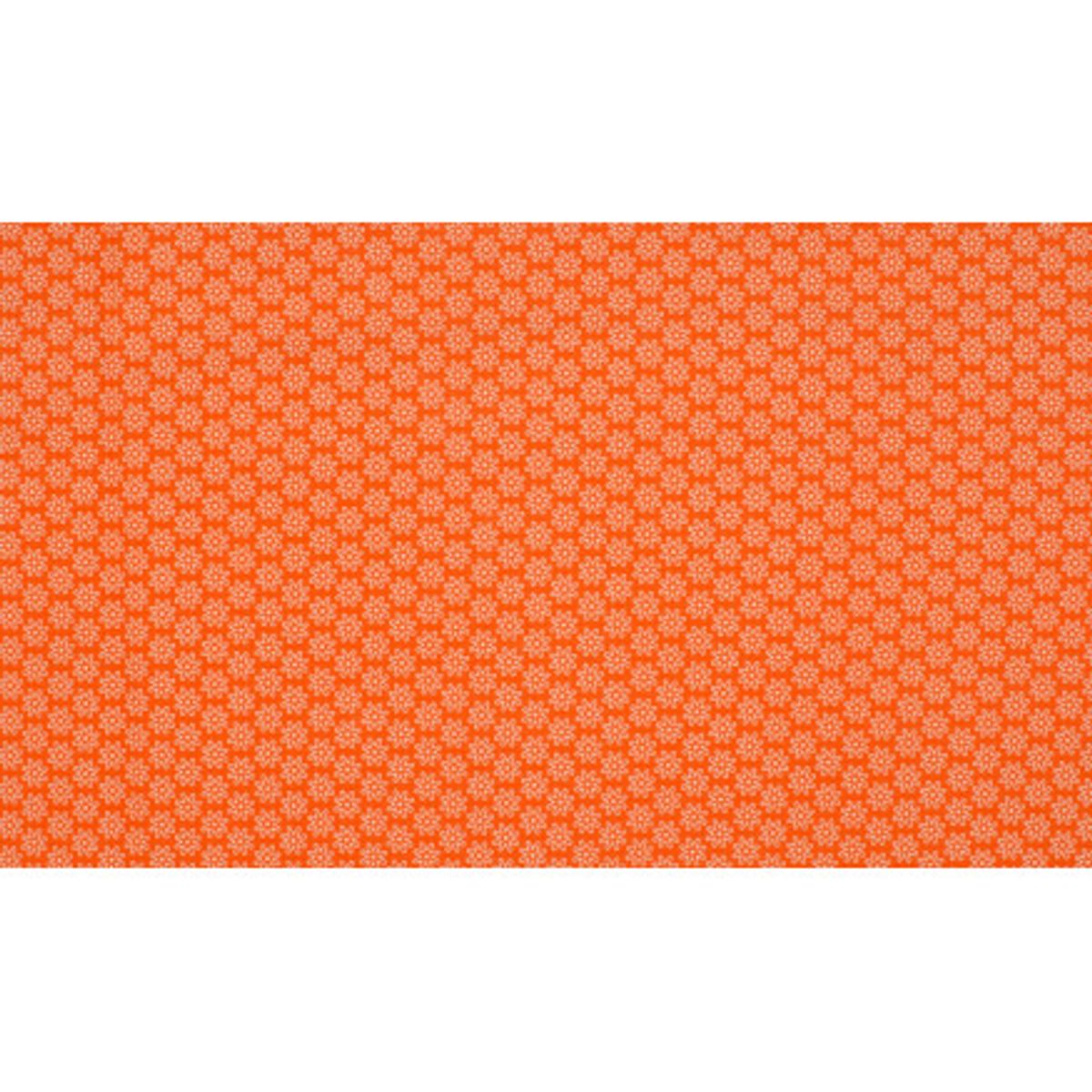 Minimals Bomuldspoplin Stof Print 233 Daisy Orange 145cm - 50cm