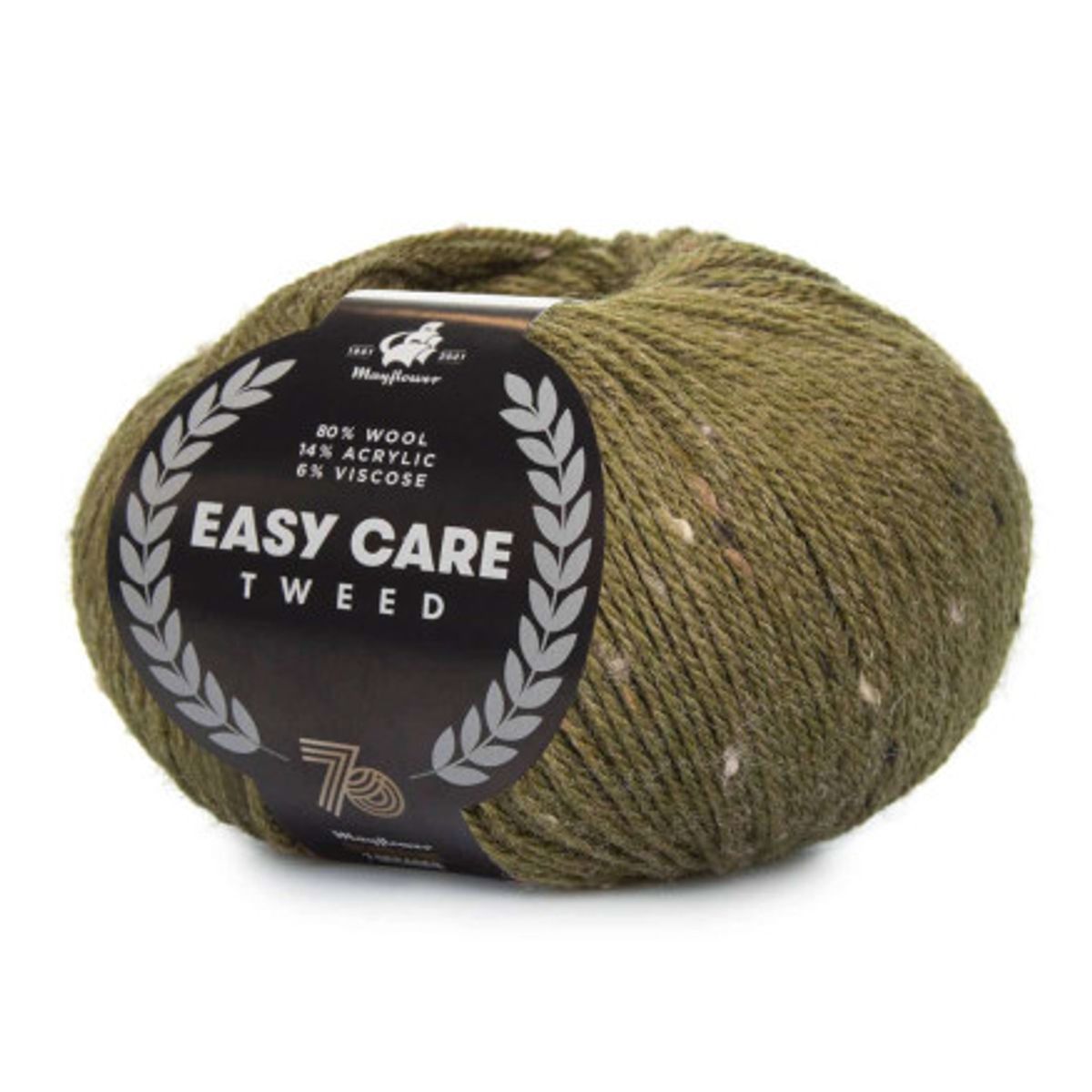 Mayflower Easy Care Tweed Garn 491 Mørk oliven