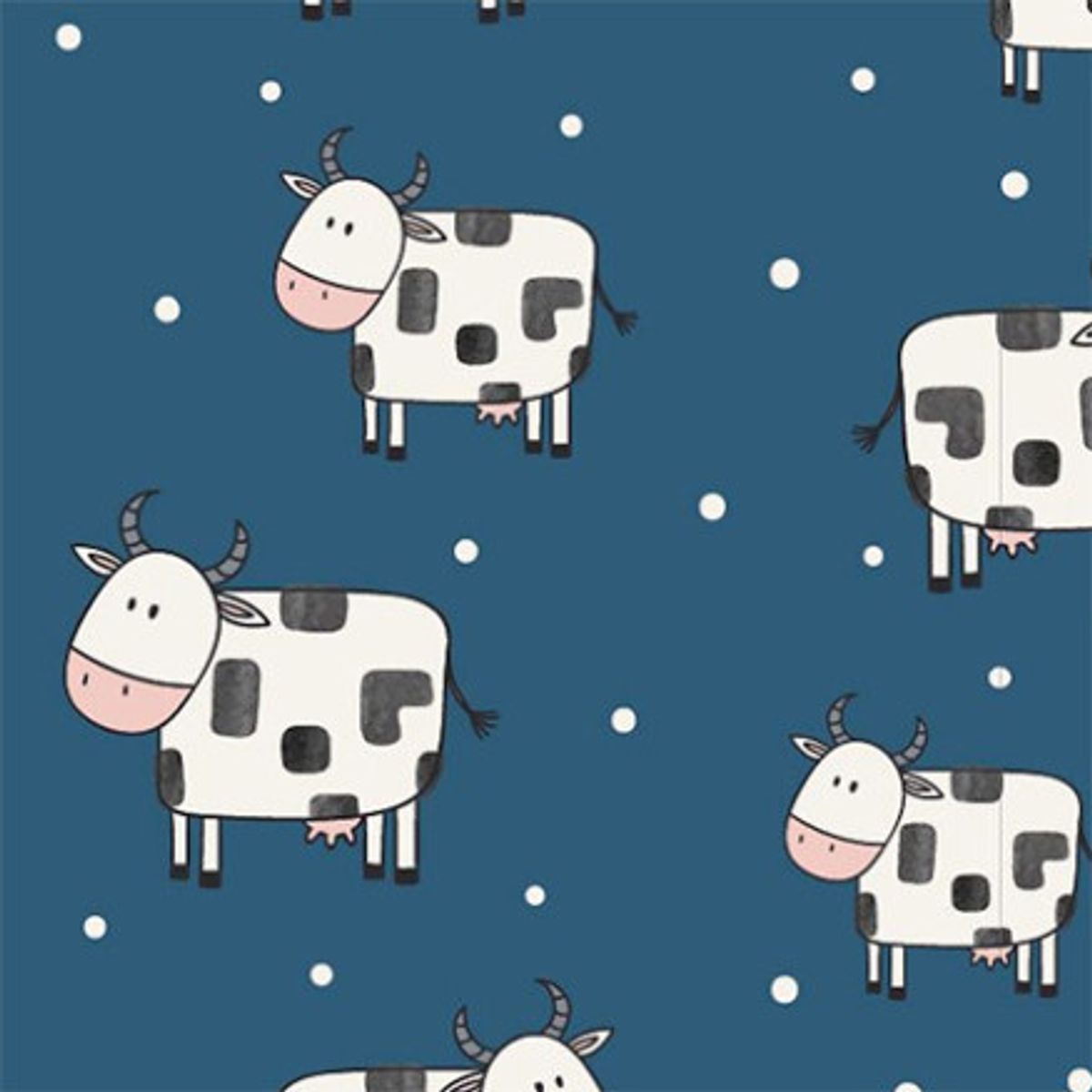 Bomuldsjersey Print Stof 150 cm 004 Cows - 50cm