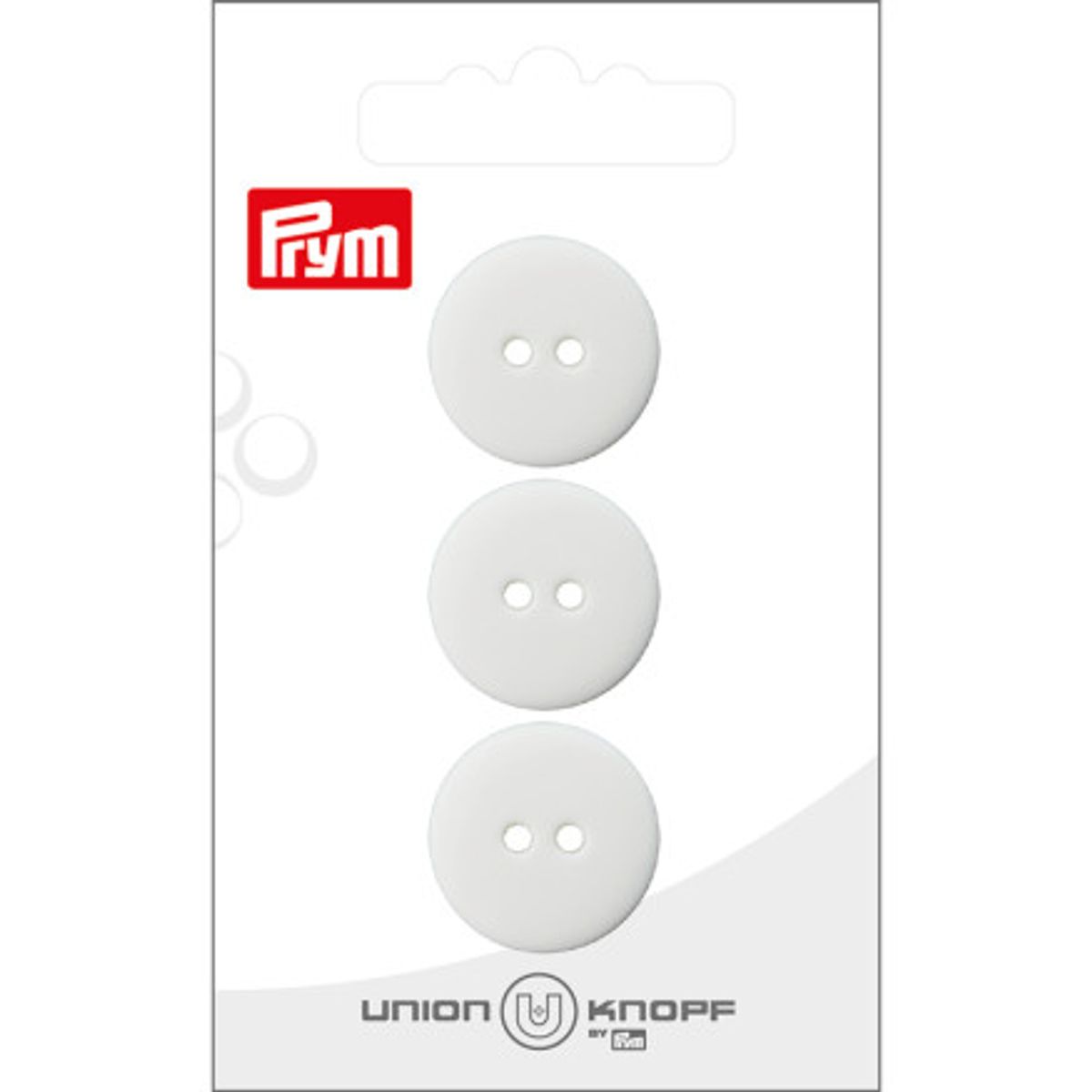 Prym Flad Plastikknap Hvid 20mm - 3 stk