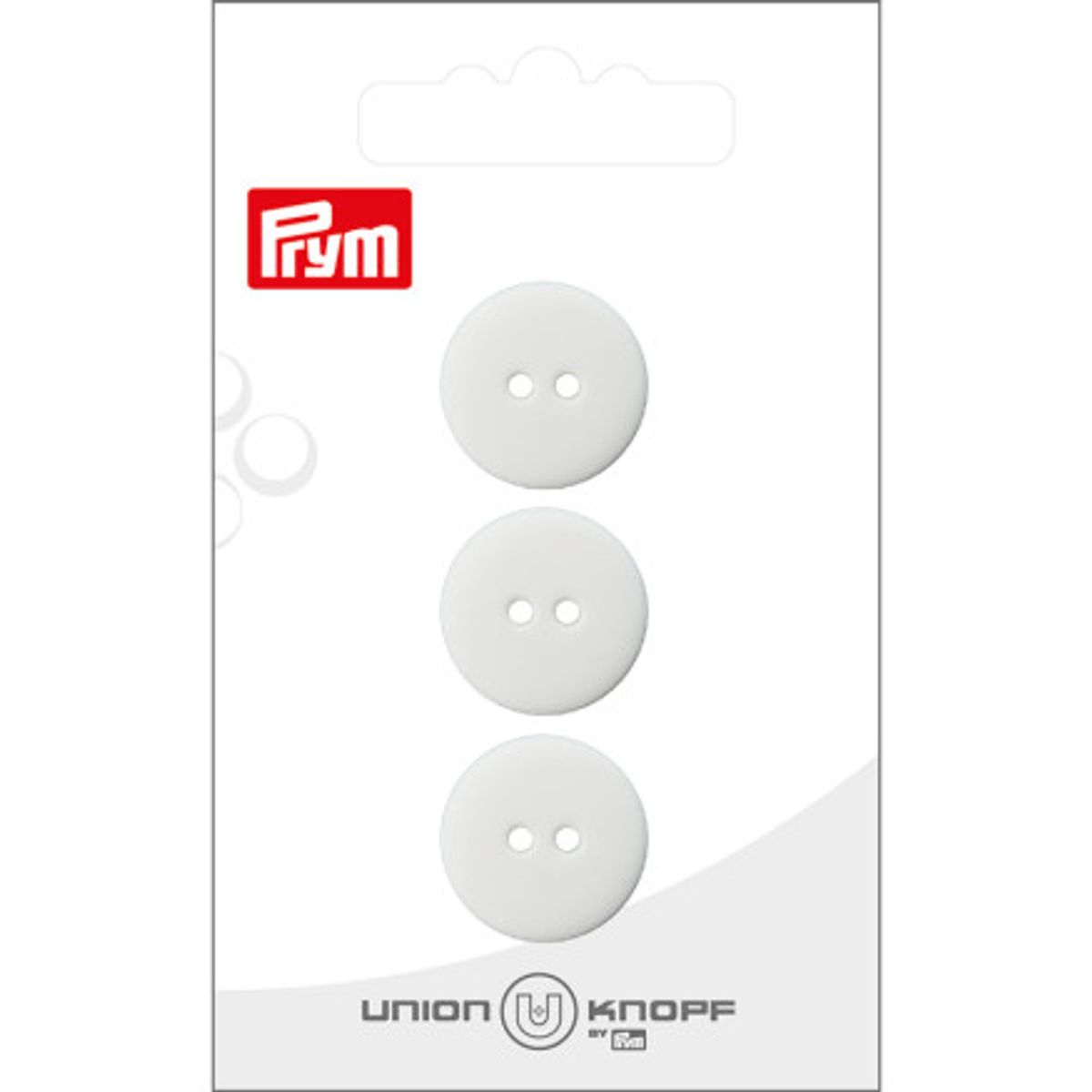 Prym Flad Plastikknap Hvid 18mm - 3 stk