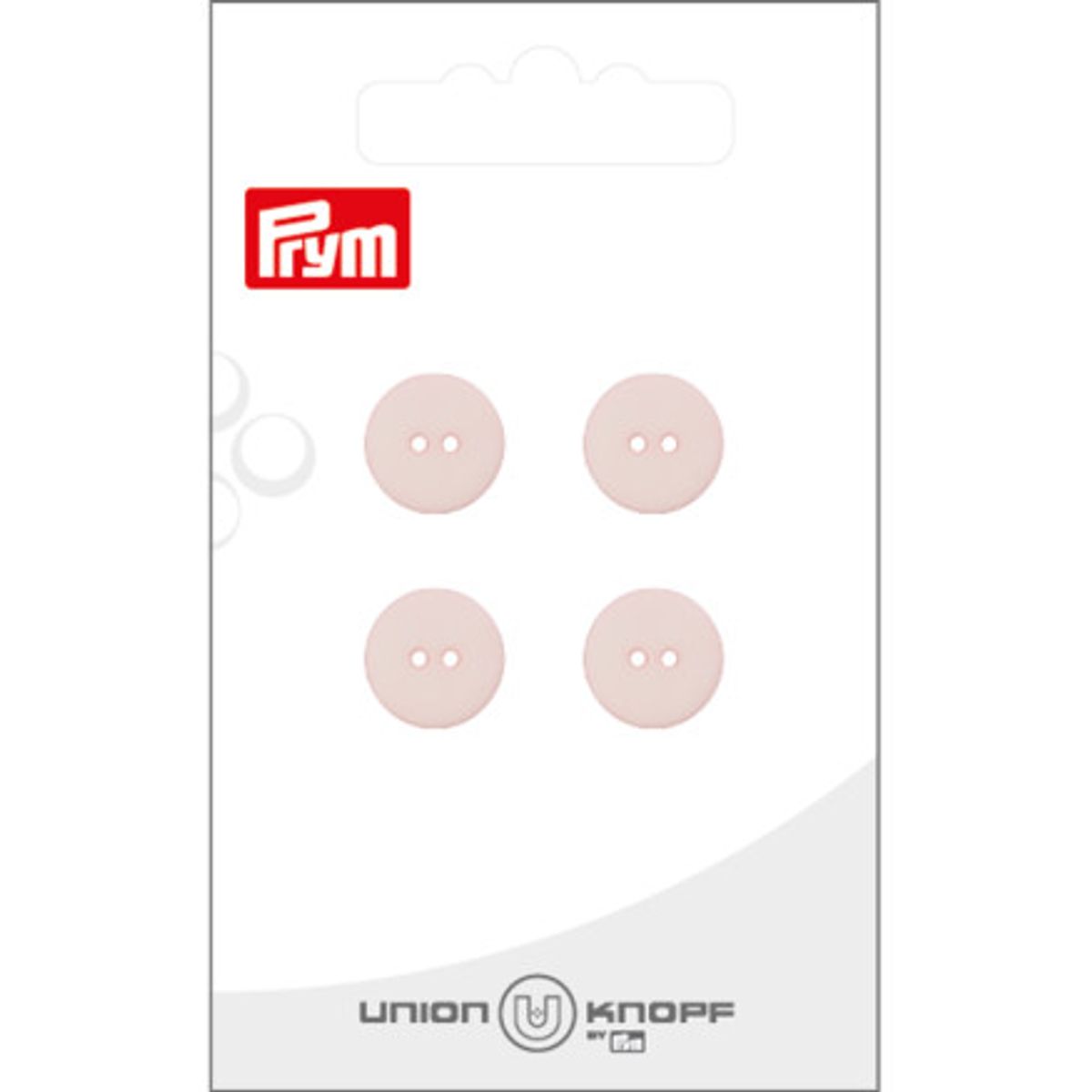 Prym Flad Plastikknap Lyserød 12mm - 4 stk