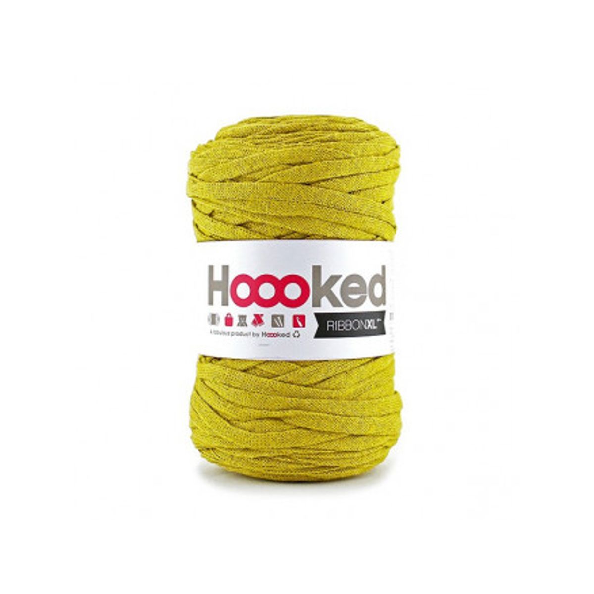 Hoooked Ribbon XL Stofgarn Unicolor SP5 Okker