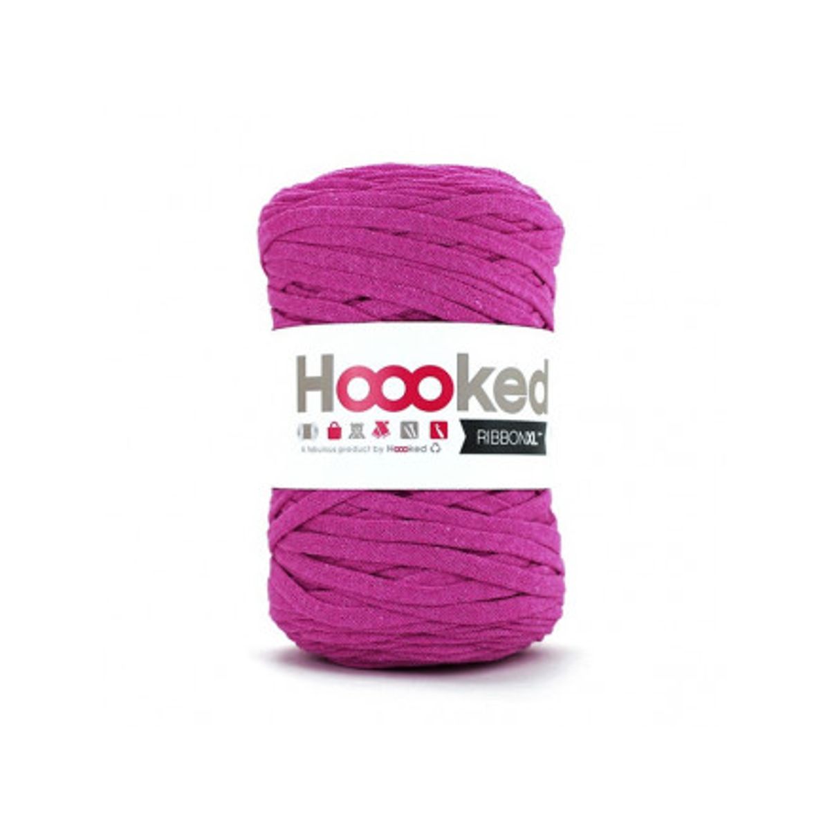 Hoooked Ribbon XL Stofgarn Unicolor SP4 Blomme