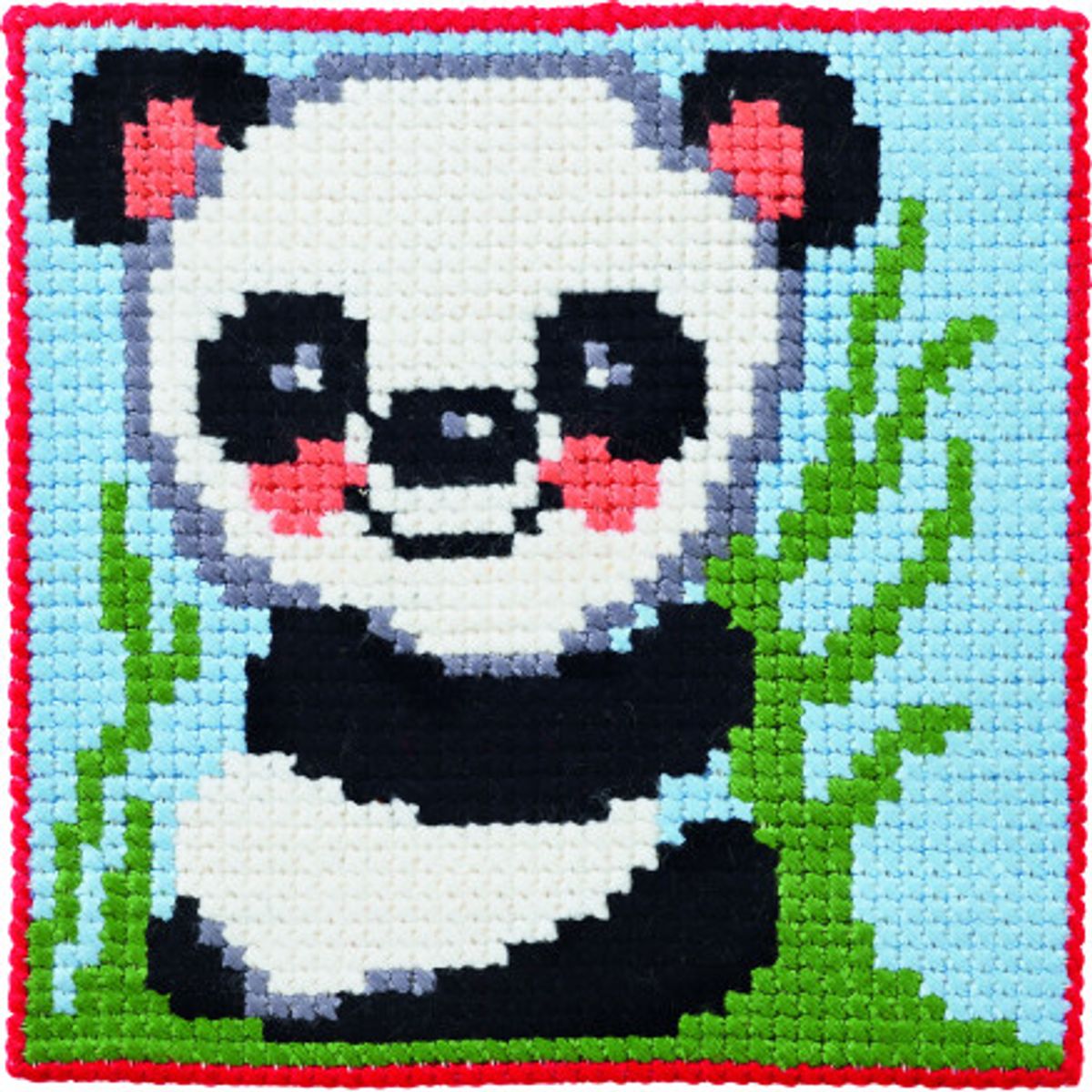 Permin Broderikit Børnestramaj Panda 25x25cm