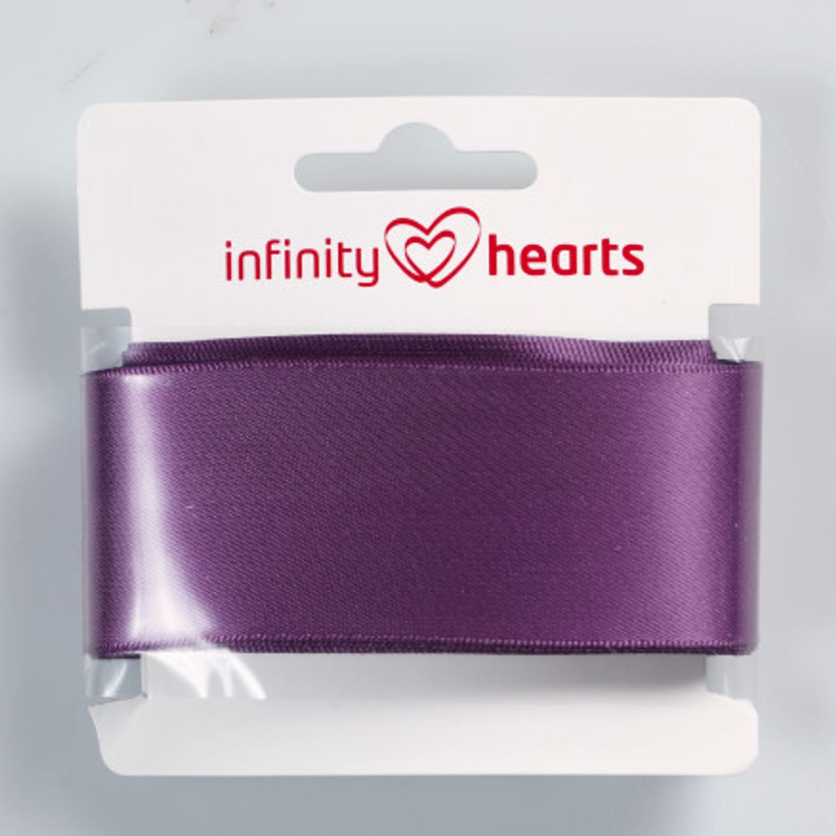 Infinity Hearts Satinbånd Dobbeltsidet 38mm 473 Mørk Lilla - 5m