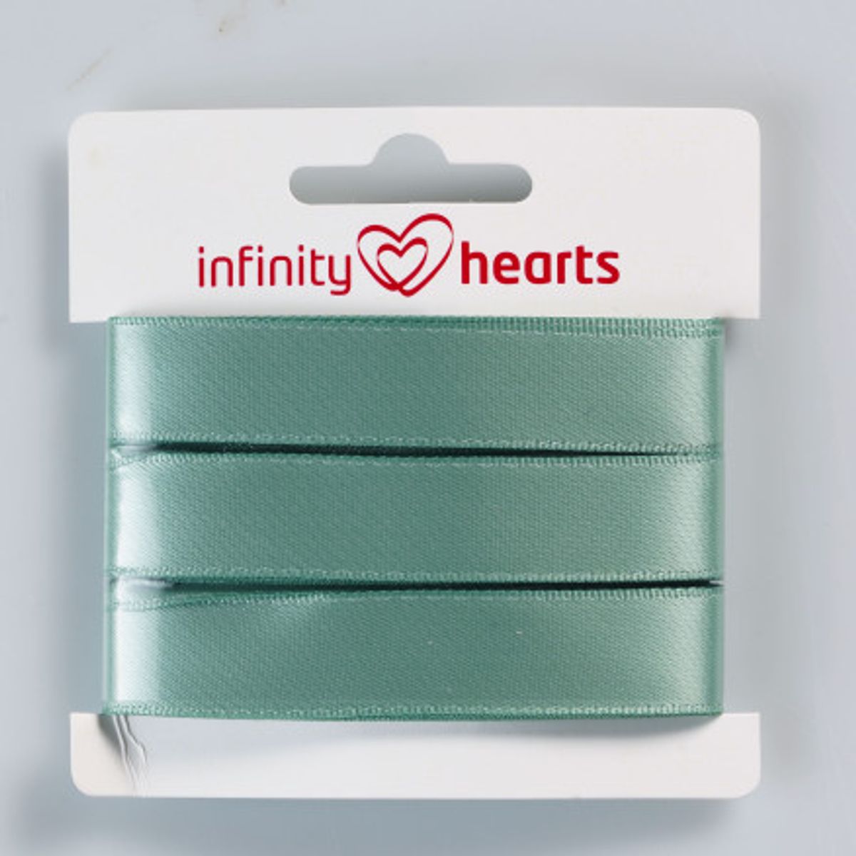 Infinity Hearts Satinbånd Dobbeltsidet 15mm 577 Støvet Grøn - 5m