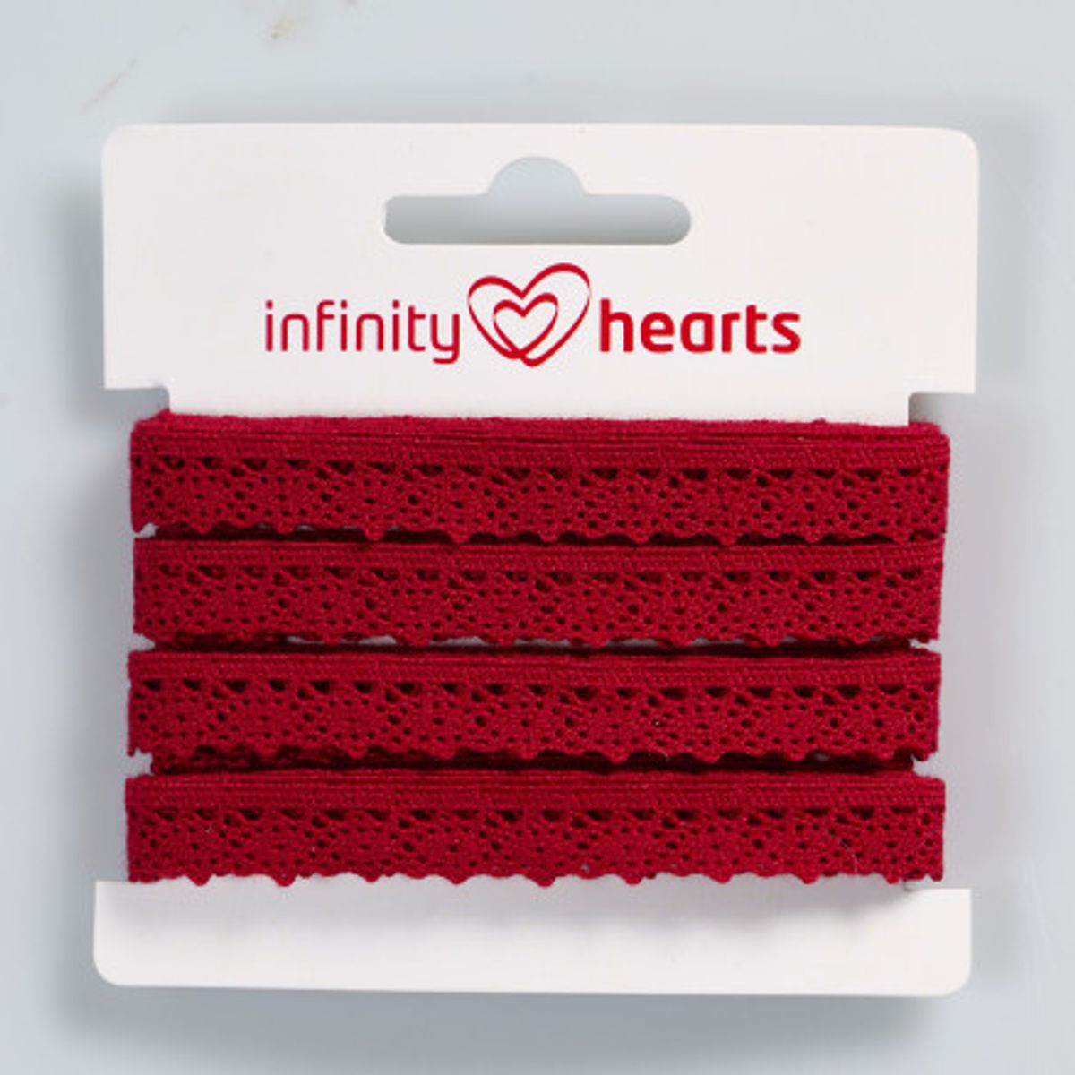 Infinity Hearts Blondebånd Polyester 11mm 10 Vinrød - 5m