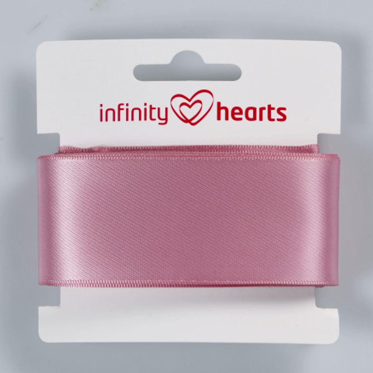 Infinity Hearts Satinbånd Dobbeltsidet 38mm 158 Gammelrosa - 5m