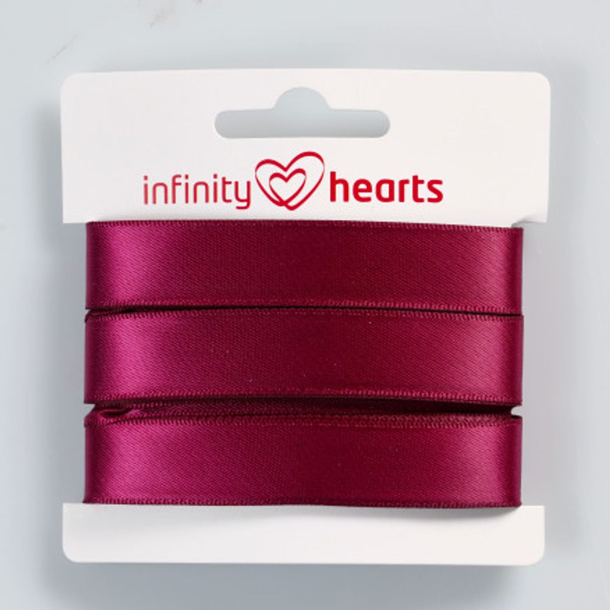 Infinity Hearts Satinbånd Dobbeltsidet 15mm 275 Vinrød - 5m