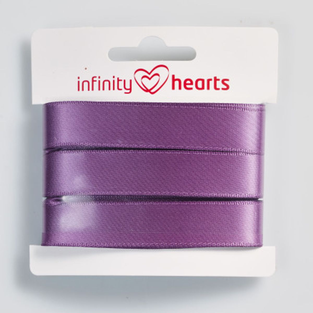 Infinity Hearts Satinbånd Dobbeltsidet 15mm 473 Mørk Lilla - 5m