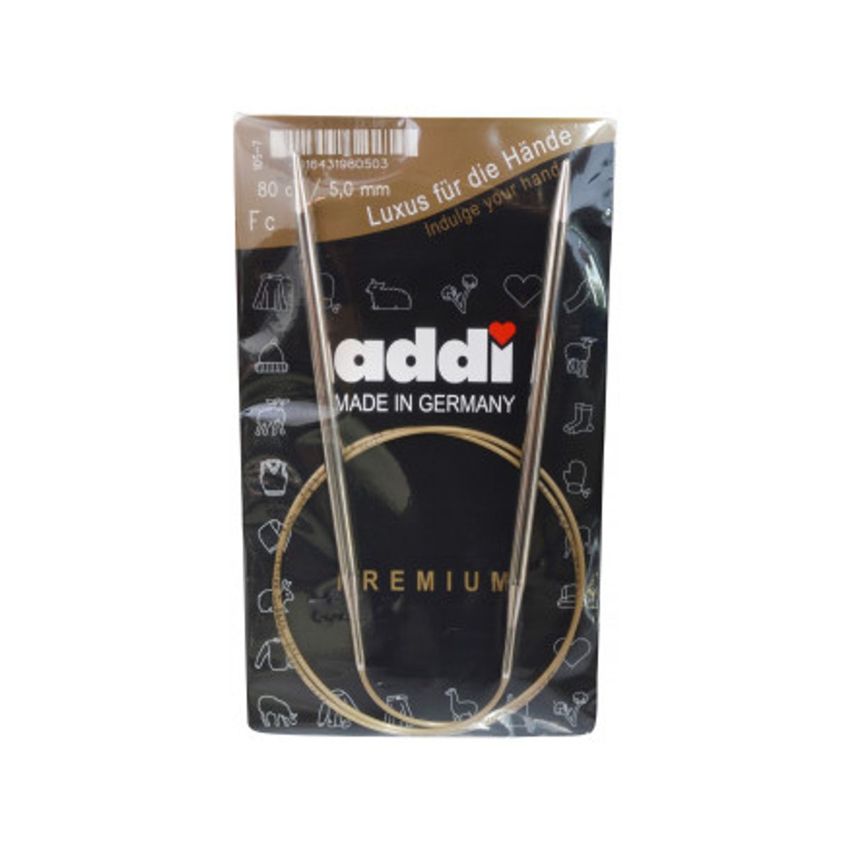 Addi Turbo Rundpinde Messing 80cm 5,00mm / 31.5in US8