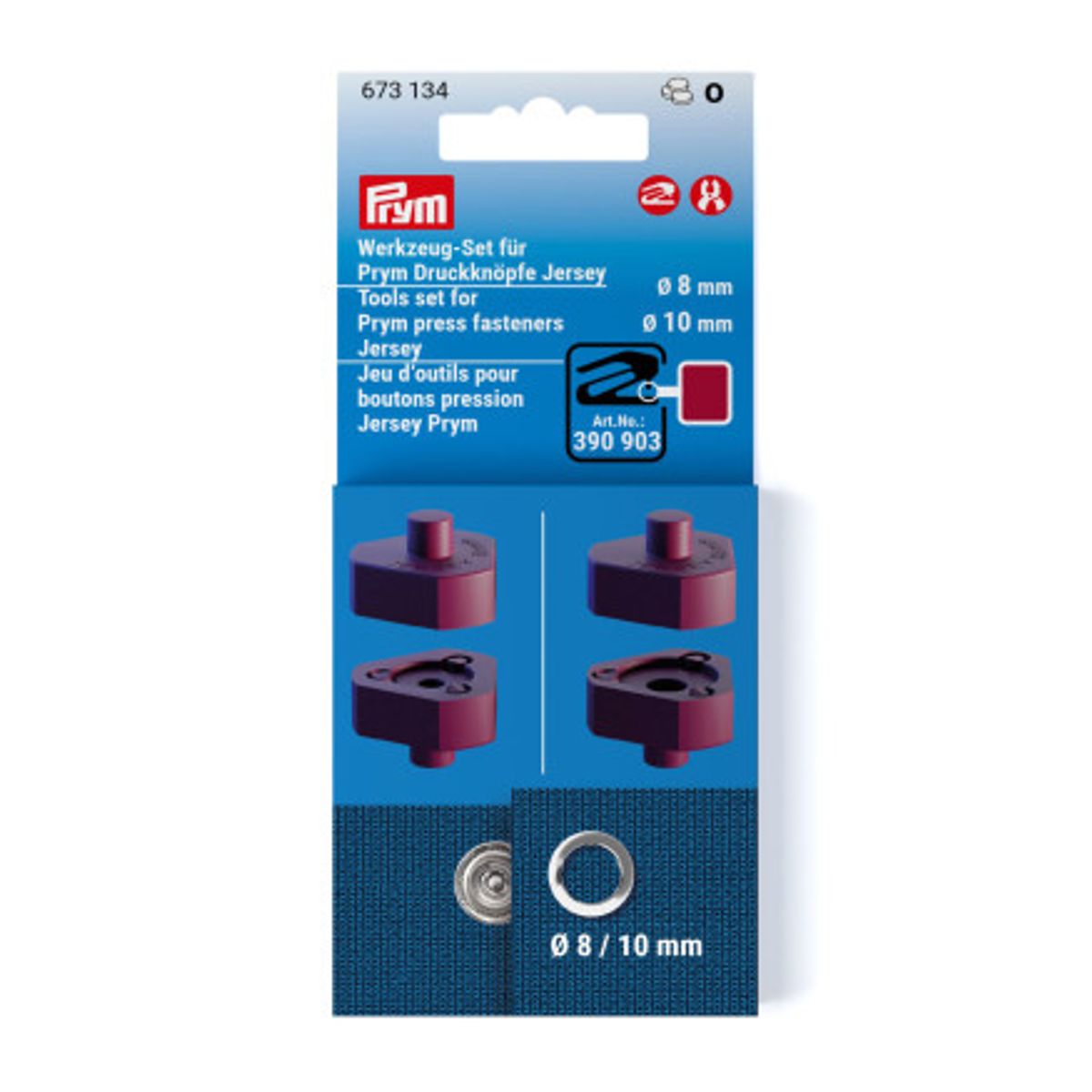 Prym Jersy Trykknap 8 + 10 mm