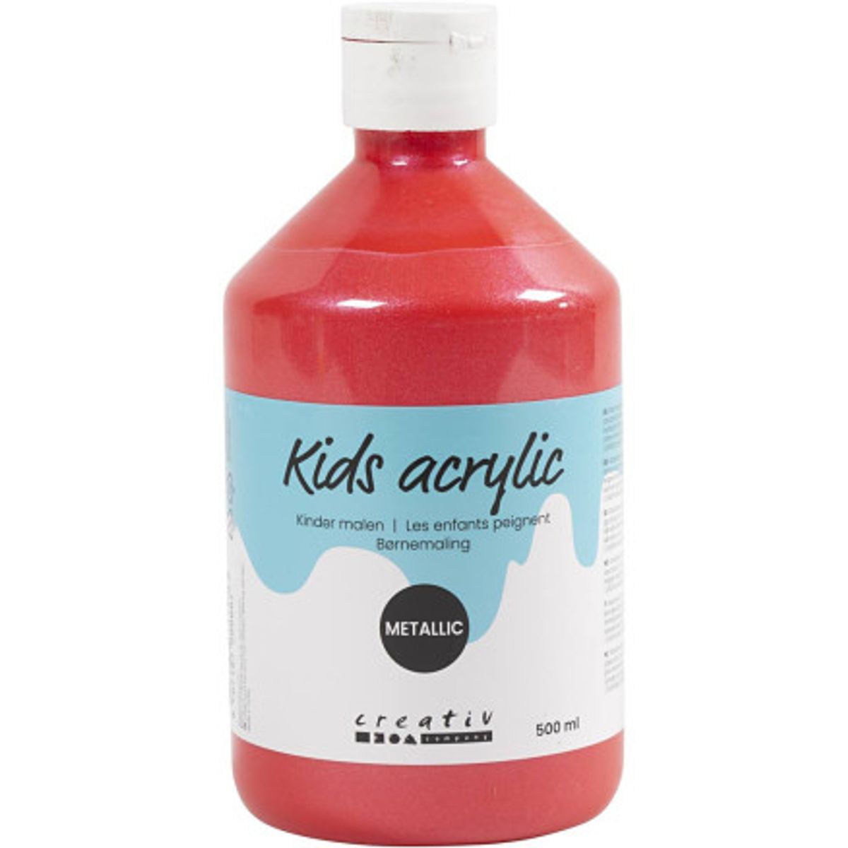 Skole akrylmaling metallic, rød, metallic, 500 ml/ 1 fl.