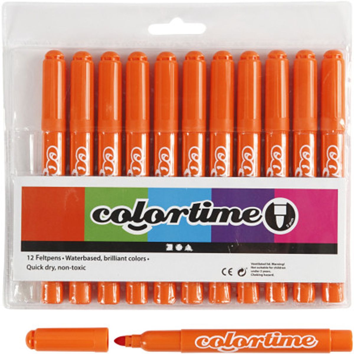 Colortime Tusch, streg 5 mm, orange, 12stk./ 1 pk.