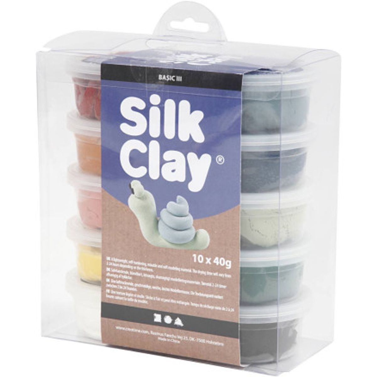 Silk Clay ®, douche farver, 10x40g/ 1 pk.