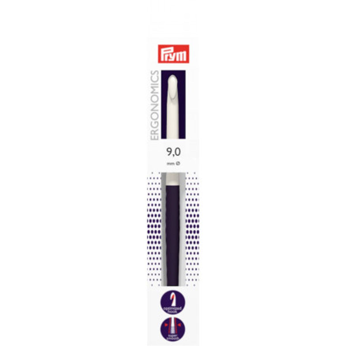 Prym Ergonomics Hæklenål Plast 18cm 9,00mm