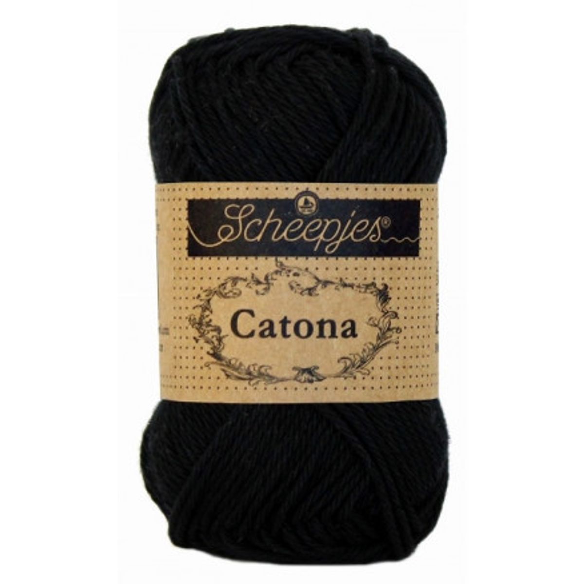 Scheepjes Catona Garn Unicolor 110 Jet Black