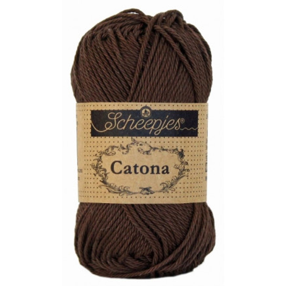 Scheepjes Catona Garn Unicolor 162 Black Coffee