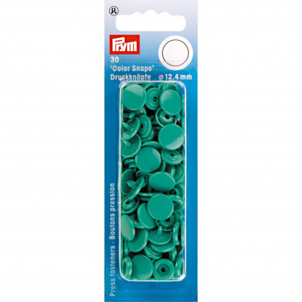 Prym Color Snaps Trykknapper Plast Rund Grøn 12,4mm - 30 stk