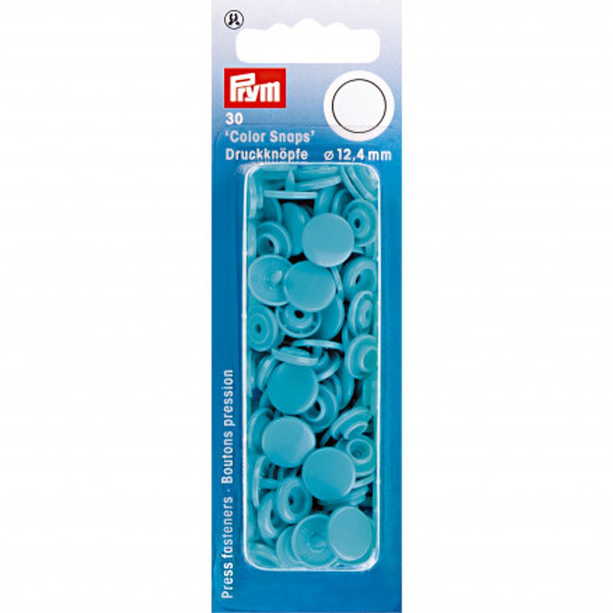 Prym Color Snaps Trykknapper Plast Rund Turkis 12,4mm - 30 stk