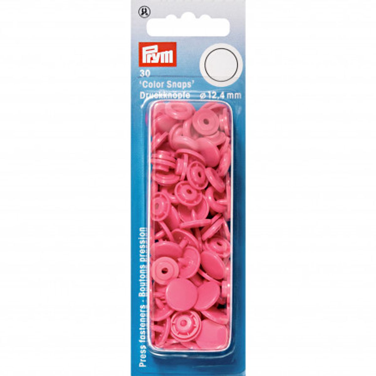 Prym Color Snaps Trykknapper Plast Rund Pink 12,4mm - 30 stk