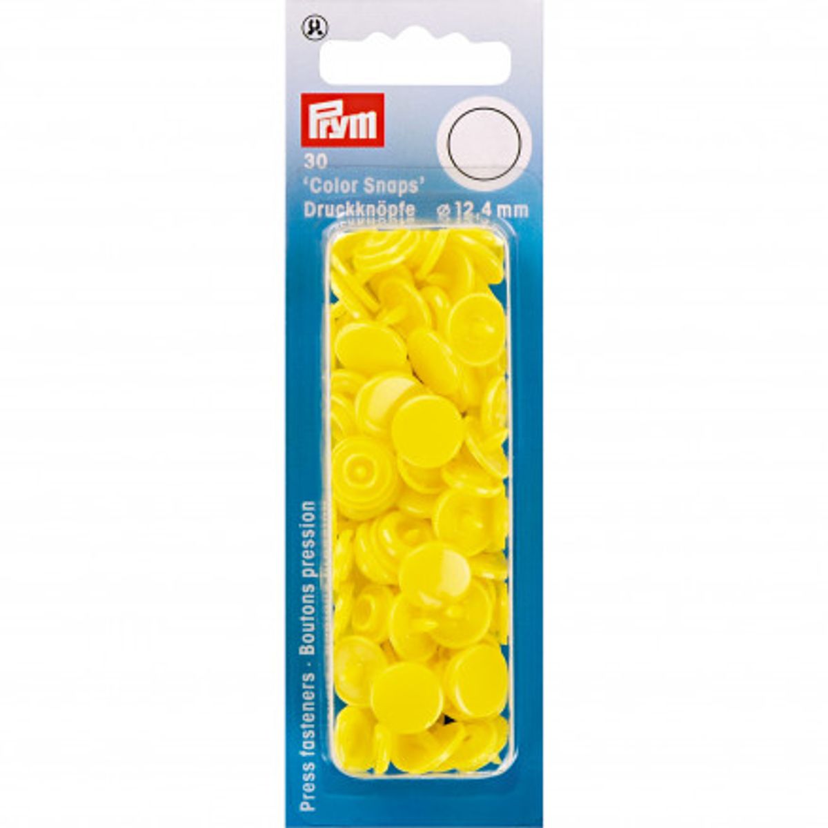 Prym Color Snaps Trykknapper Plast Rund Stærk Gul 12,4mm - 30 stk