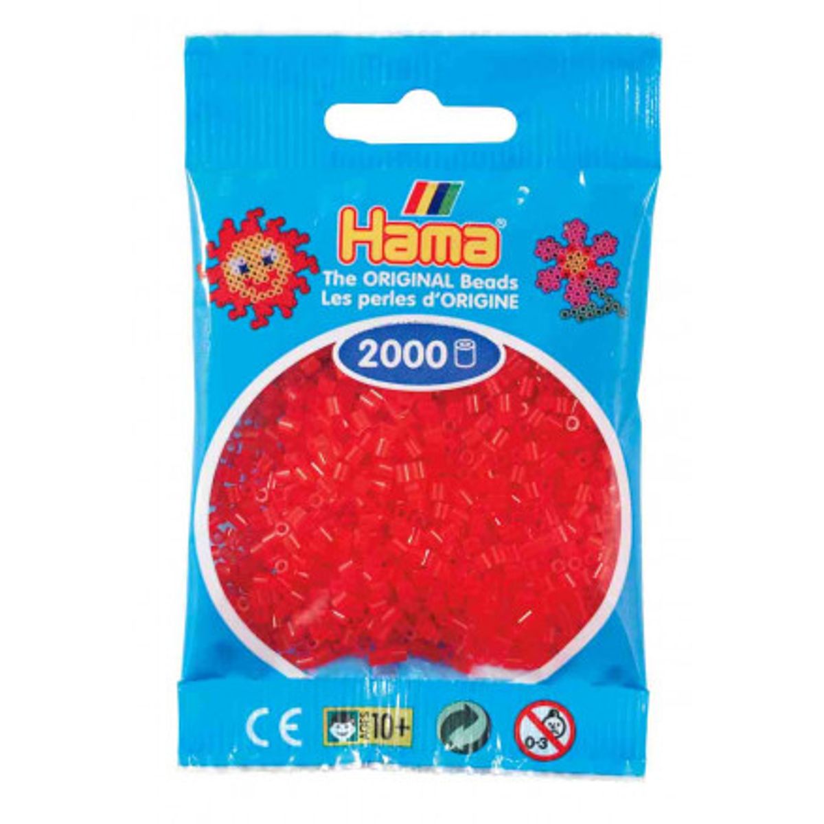 Hama Mini Perler 501-13 Transparent Rød - 2000 stk