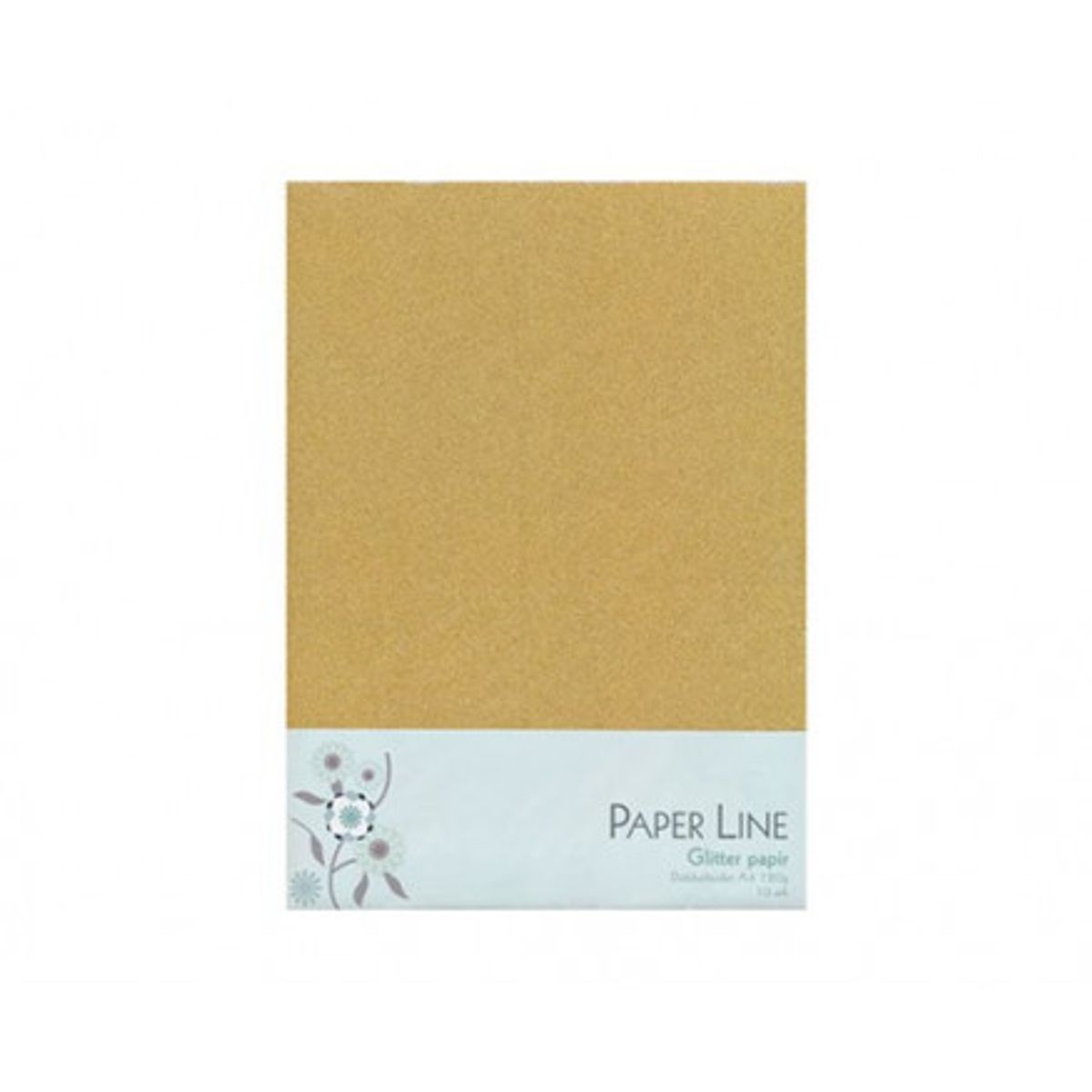 Glitter Papir Guld Dobbelt A4 120g - 10 ark