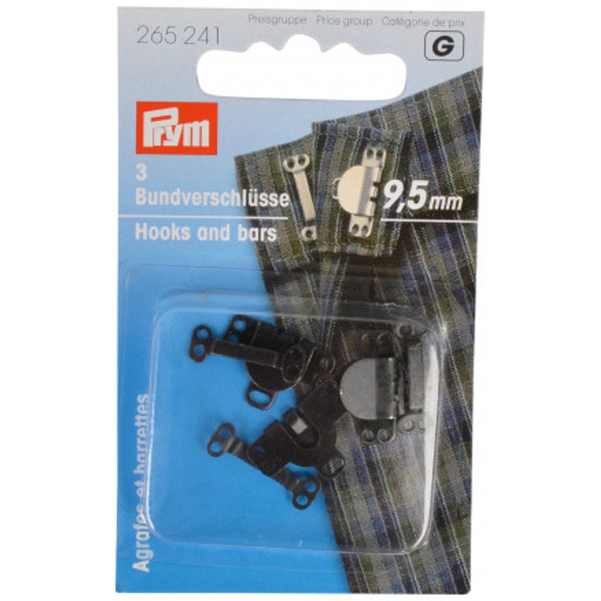 Prym Buksehægter Sort 9mm - 2 stk