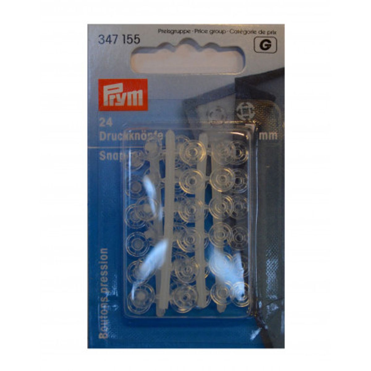 Prym Tryklåse Transparent 7mm 24 stk.