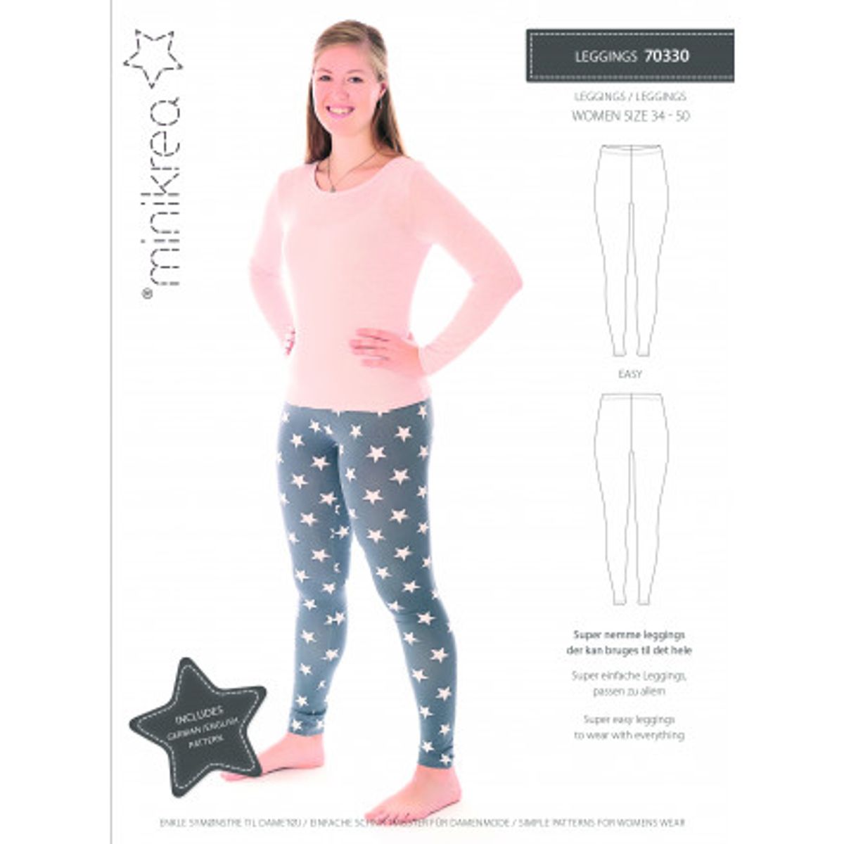 MiniKrea Snitmønster 70330 Leggings str. 34-50