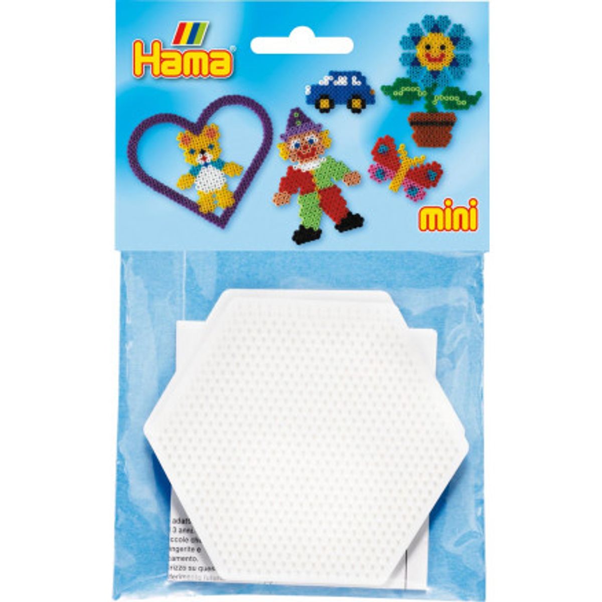 Hama Mini Pose 5204 Sekskant perleplade Hvid 8,5x8,5cm - 2 stk