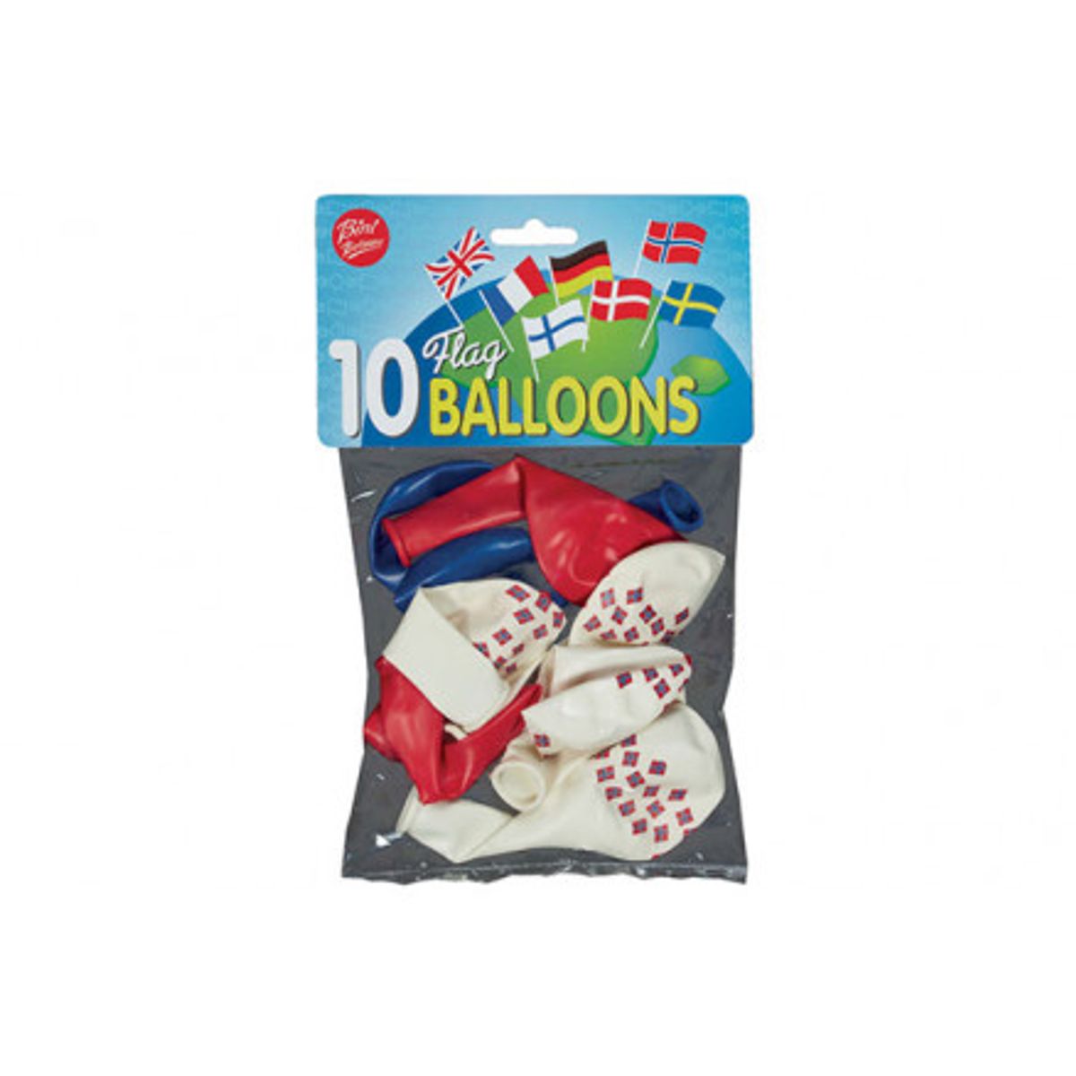 Bini Balloons Balloner Norsk flag Ø26cm - 10 stk